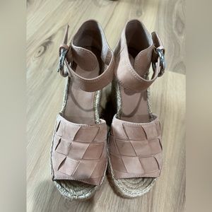 Marc fisher nude wedges woven espadrilles shoes